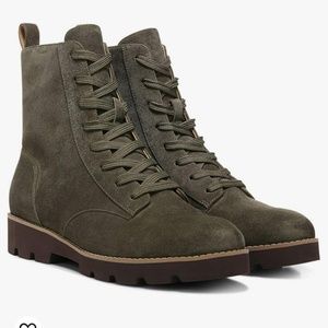 Vionic Lani Lace Up boots, Olive Suede, Size 8, Never Worn
